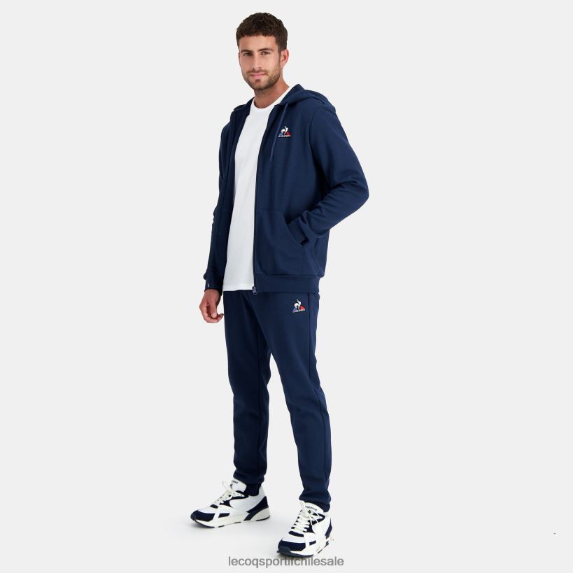 hombres sudadera con capucha y cremallera azul T24B255 Le Coq Sportif ropa