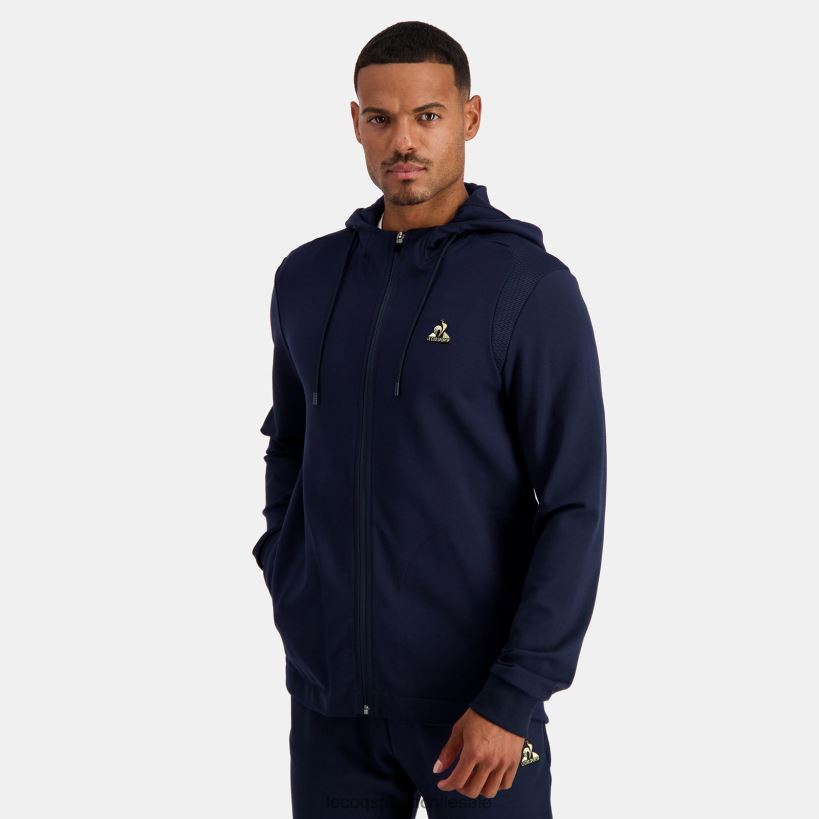 hombres sudadera con capucha y cremallera azul T24B269 Le Coq Sportif ropa