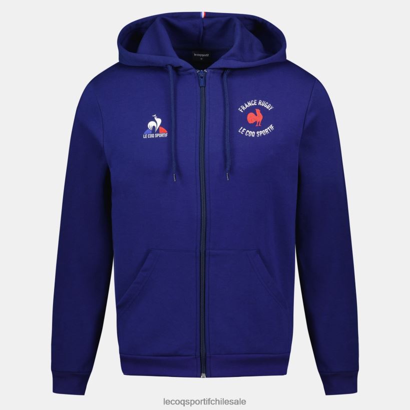 hombres sudadera con capucha y cremallera - france rugby blue T24B228 Le Coq Sportif ropa