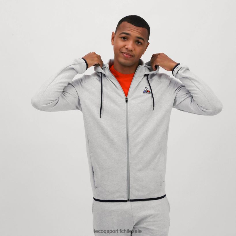 hombres sudadera con capucha y cremallera gris T24B2485 Le Coq Sportif ropa