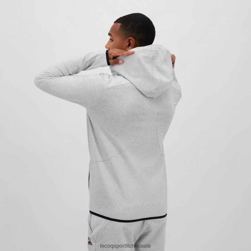 hombres sudadera con capucha y cremallera gris T24B2485 Le Coq Sportif ropa