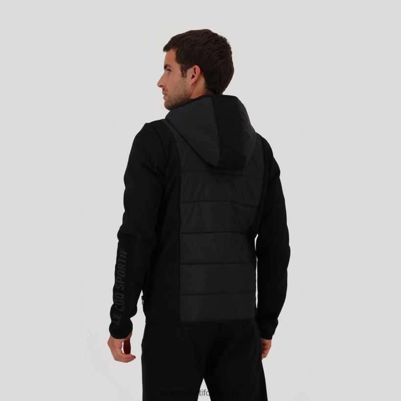 hombres sudadera con capucha y cremallera negra T24B2450 Le Coq Sportif ropa