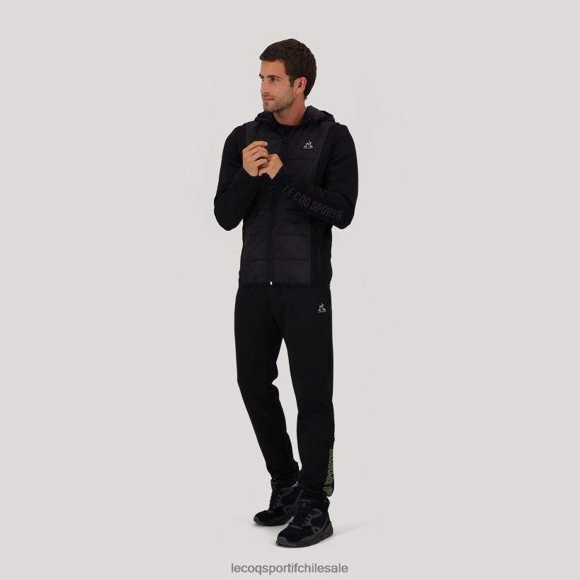 hombres sudadera con capucha y cremallera negra T24B2450 Le Coq Sportif ropa