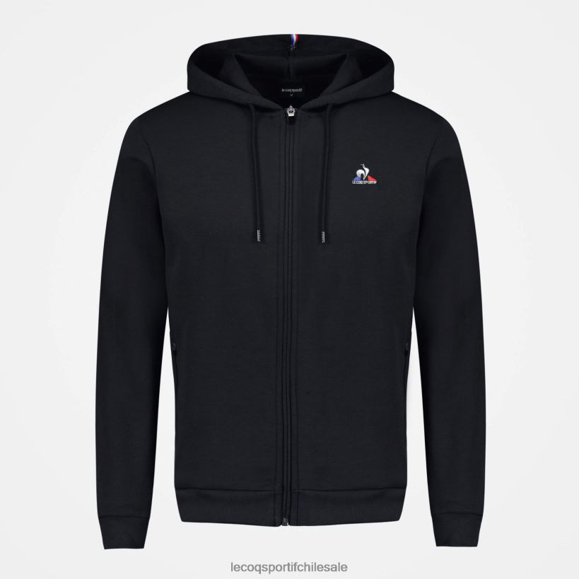 hombres sudadera con capucha y cremallera negra T24B248 Le Coq Sportif ropa
