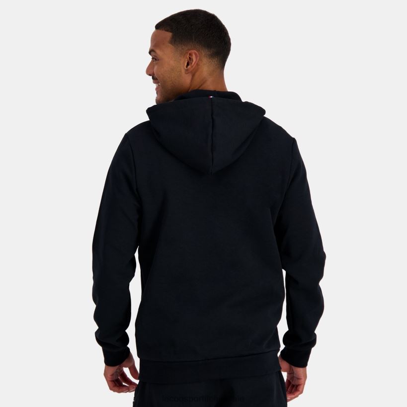 hombres sudadera con capucha y cremallera negra T24B248 Le Coq Sportif ropa
