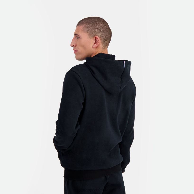 hombres sudadera con capucha y cremallera negra T24B256 Le Coq Sportif ropa