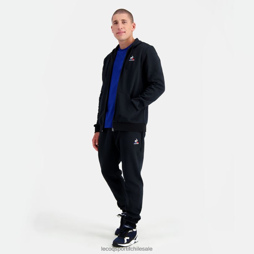 hombres sudadera con capucha y cremallera negra T24B256 Le Coq Sportif ropa