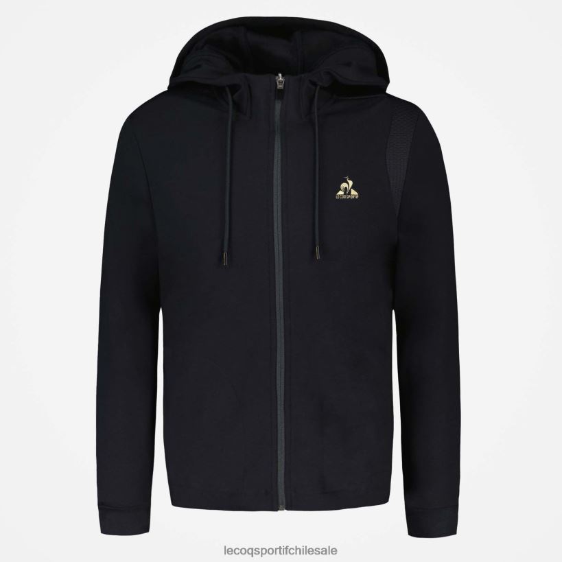 hombres sudadera con capucha y cremallera negra T24B270 Le Coq Sportif ropa