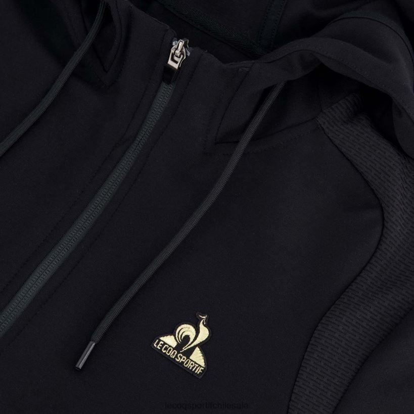 hombres sudadera con capucha y cremallera negra T24B270 Le Coq Sportif ropa