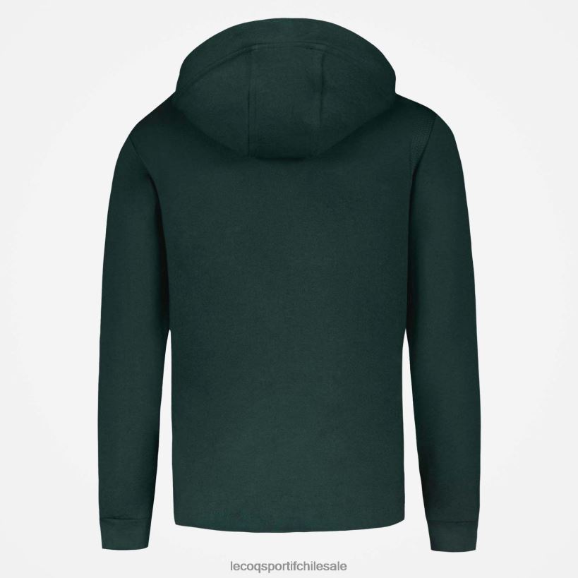 hombres sudadera con capucha y cremallera verde T24B2462 Le Coq Sportif ropa
