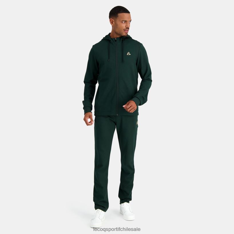 hombres sudadera con capucha y cremallera verde T24B2462 Le Coq Sportif ropa