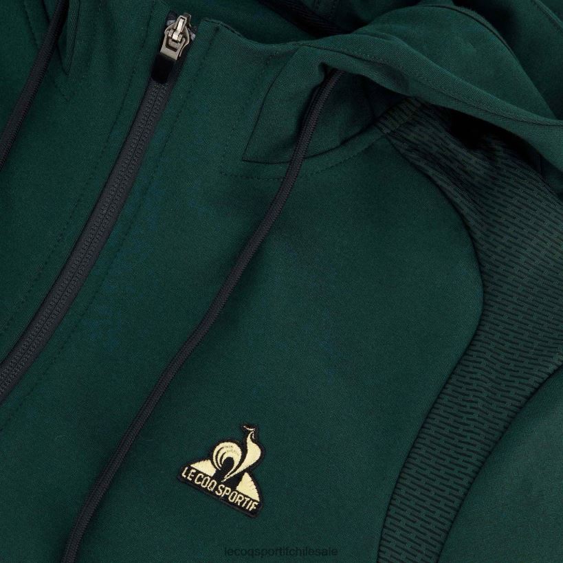hombres sudadera con capucha y cremallera verde T24B2462 Le Coq Sportif ropa