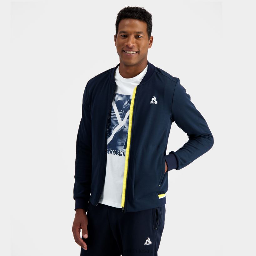 hombres sudadera con cremallera azul T24B219 Le Coq Sportif ropa