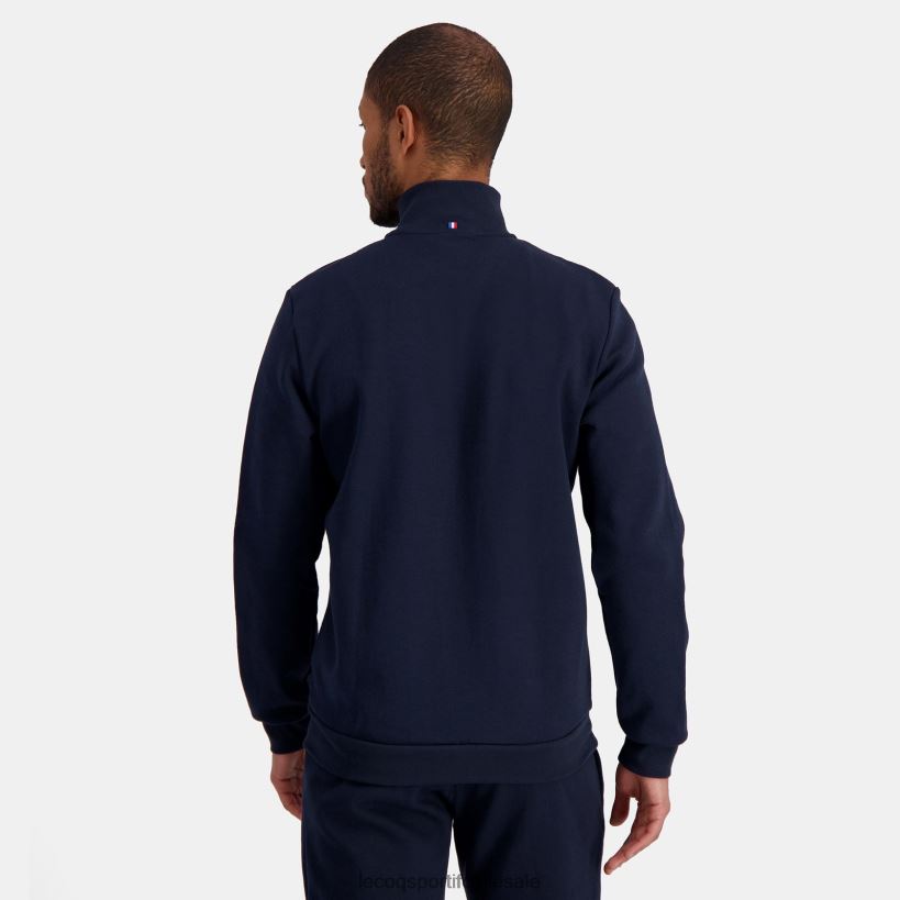 hombres sudadera con cremallera azul T24B250 Le Coq Sportif ropa