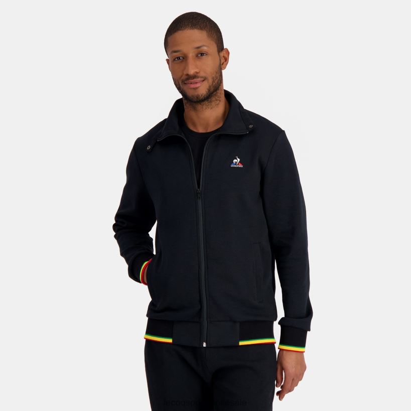 hombres sudadera con cremallera negra T24B2432 Le Coq Sportif ropa