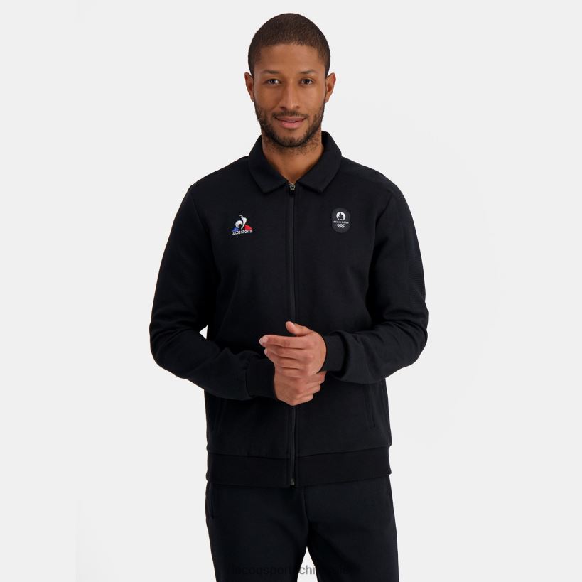 hombres sudadera con cremallera negra T24B2489 Le Coq Sportif ropa