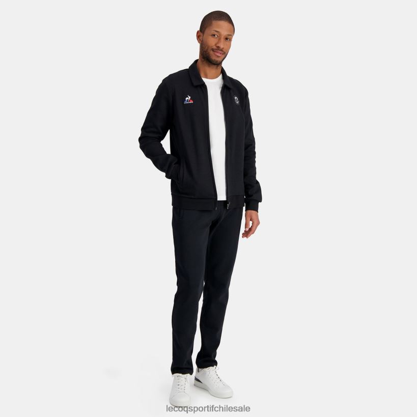 hombres sudadera con cremallera negra T24B2489 Le Coq Sportif ropa