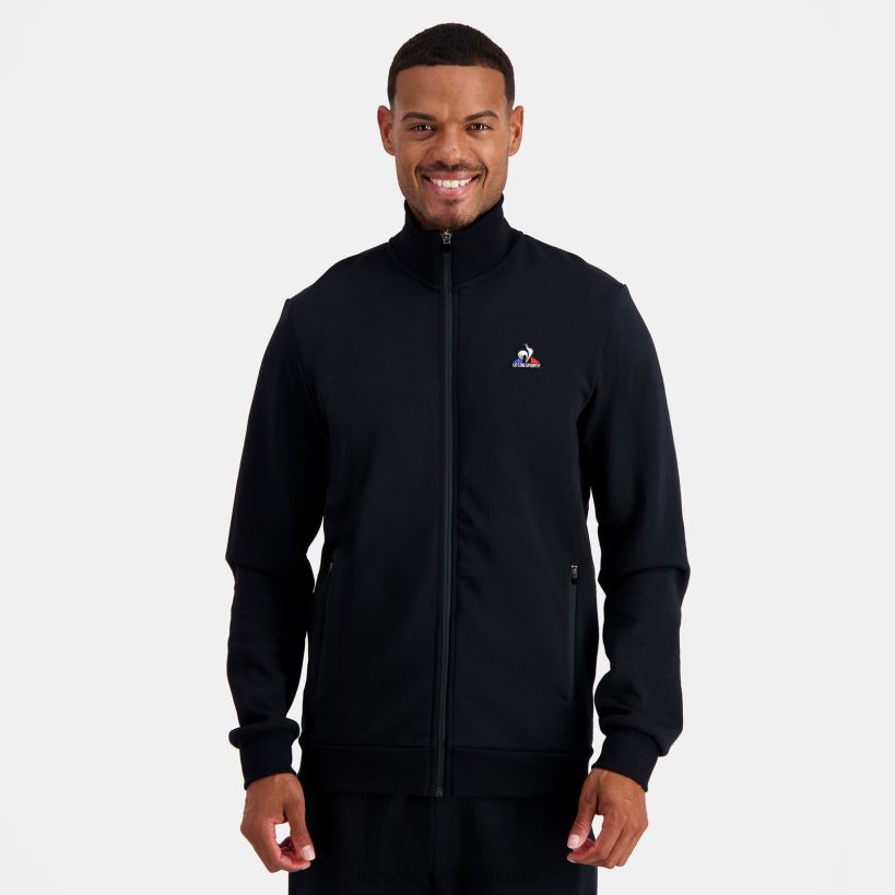 hombres sudadera con cremallera negra T24B251 Le Coq Sportif ropa