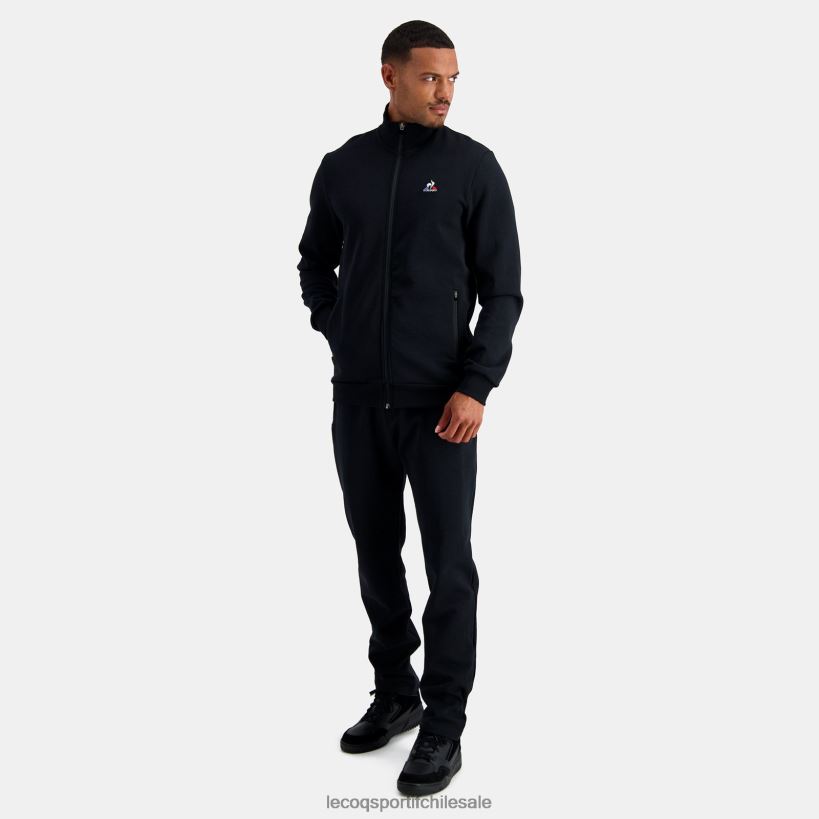 hombres sudadera con cremallera negra T24B251 Le Coq Sportif ropa