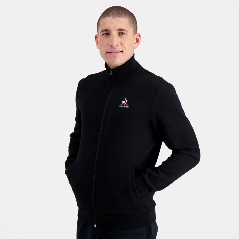 hombres sudadera con cremallera negra T24B258 Le Coq Sportif ropa