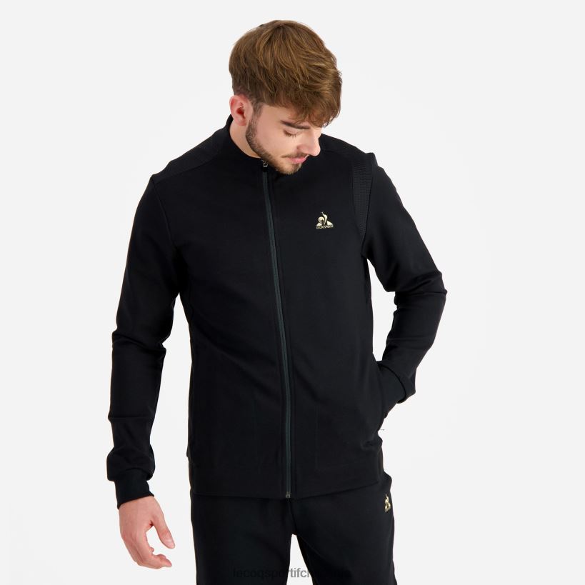 hombres sudadera con cremallera negra T24B272 Le Coq Sportif ropa