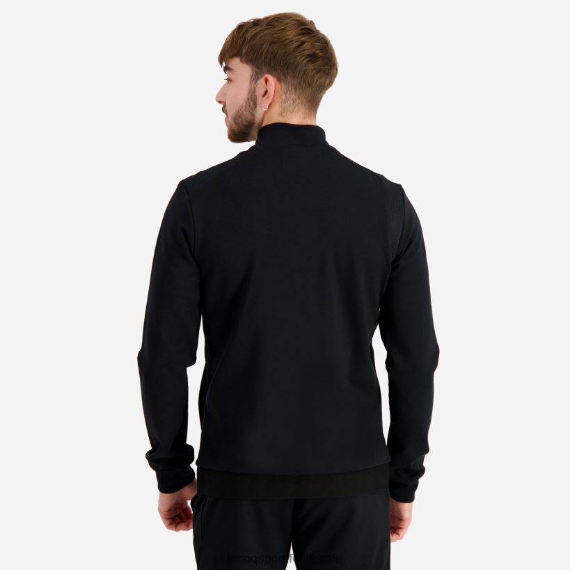 hombres sudadera con cremallera negra T24B272 Le Coq Sportif ropa