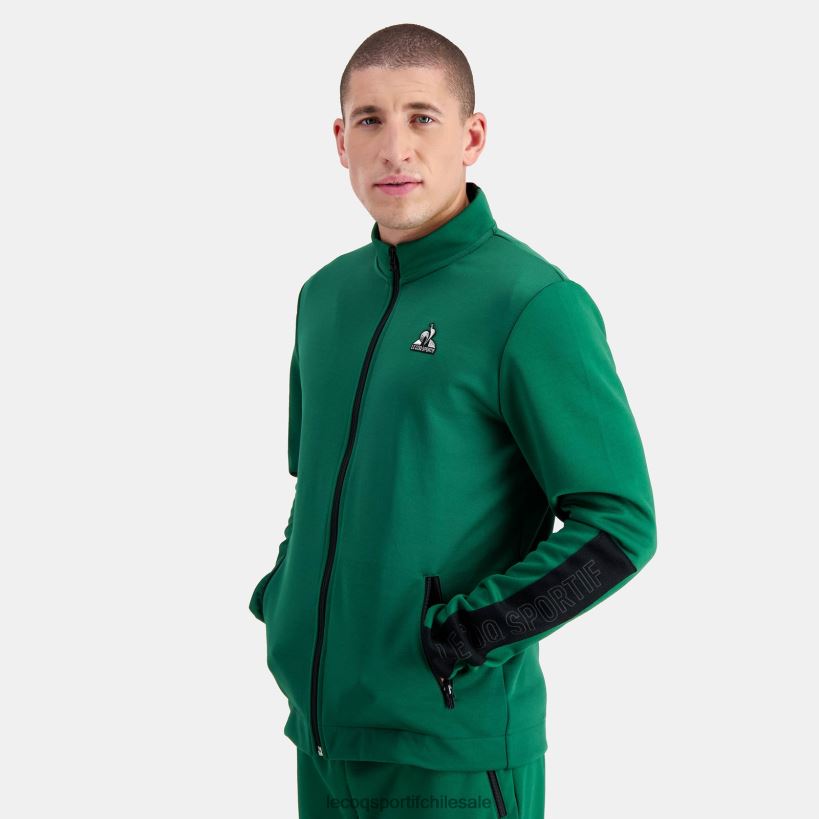 hombres sudadera con cremallera verde T24B2439 Le Coq Sportif ropa