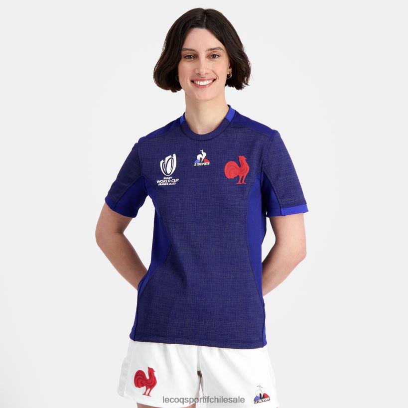 mujer réplica camiseta xv de france - copa del mundo de rugby 2023 azul T24B2349 Le Coq Sportif ropa
