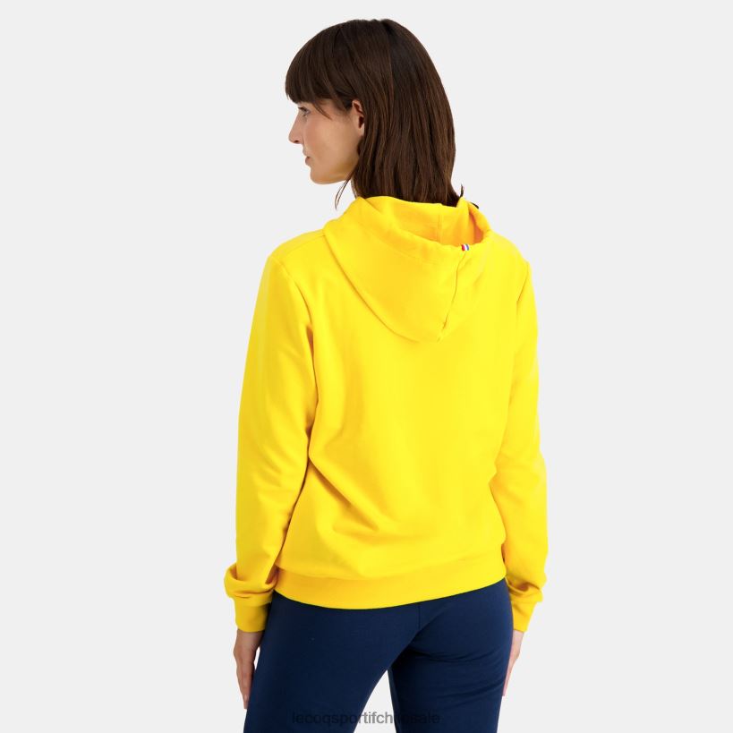 mujer sudadera con capucha amarilla T24B2598 Le Coq Sportif ropa