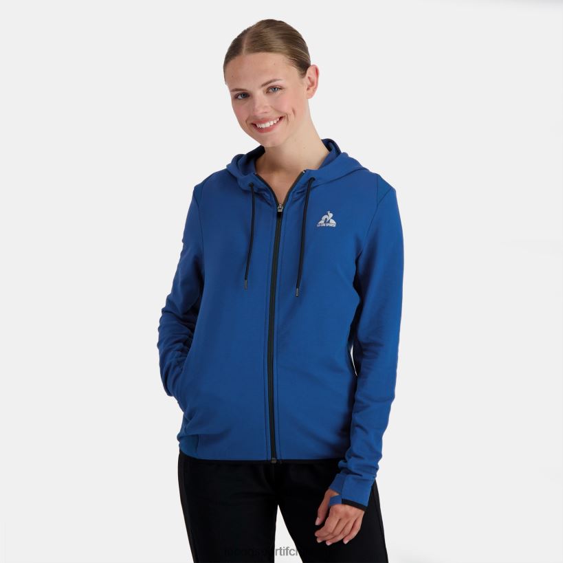 mujer sudadera con capucha y cremallera azul T24B2315 Le Coq Sportif ropa