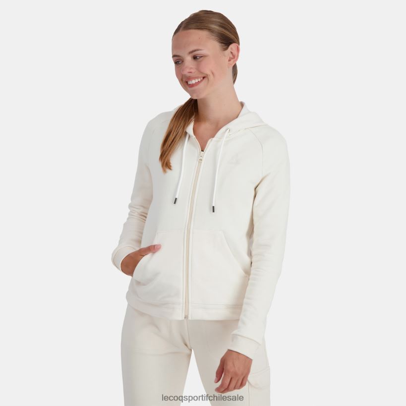 mujer sudadera con capucha y cremallera blanca T24B2309 Le Coq Sportif ropa