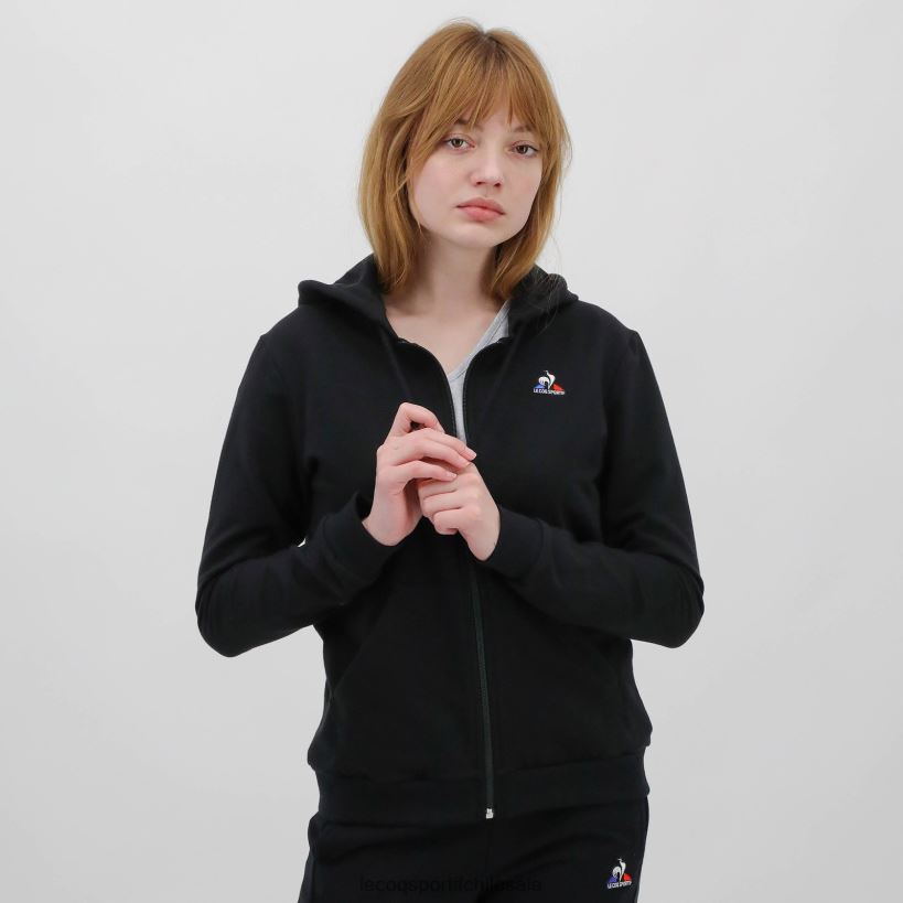 mujer sudadera con capucha y cremallera negra T24B2319 Le Coq Sportif ropa