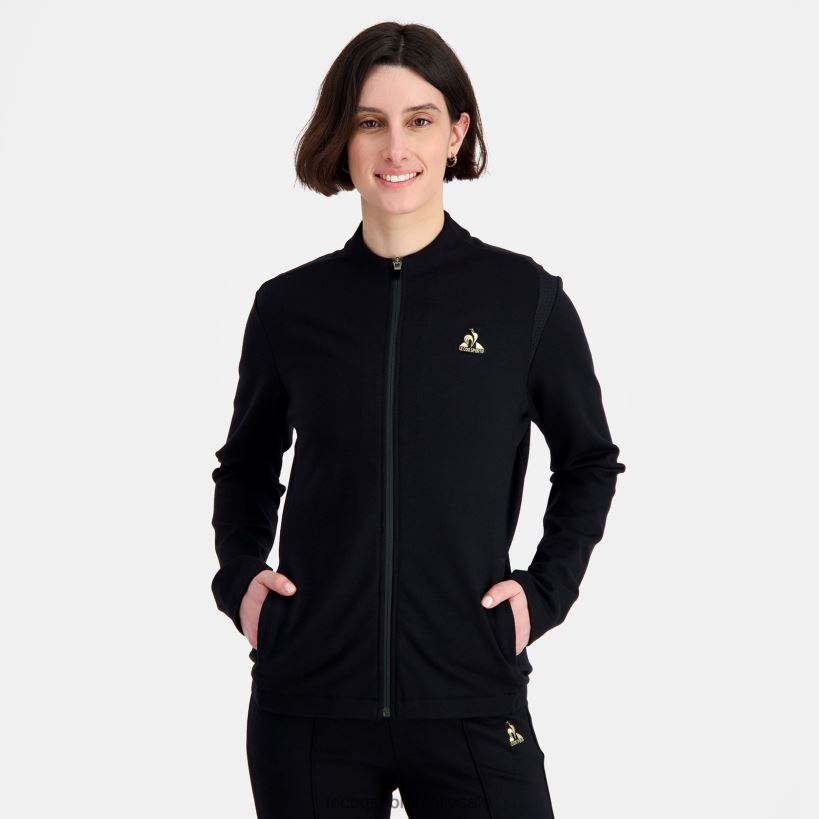 mujer sudadera negra T24B2314 Le Coq Sportif ropa