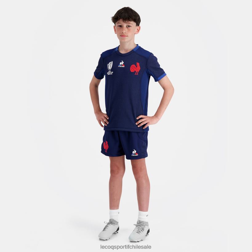 niños réplica corta - xv de france azul T24B2413 Le Coq Sportif ropa
